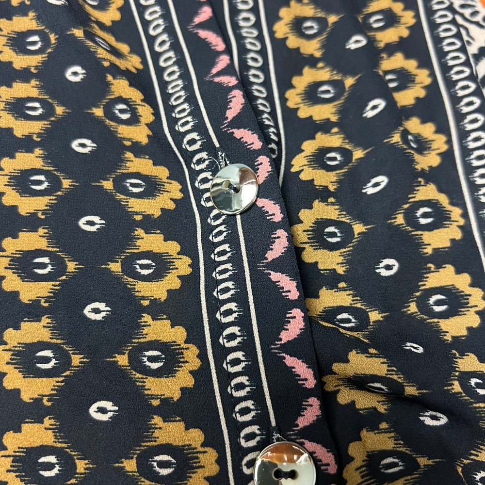 Cato Paisley Floral Tie Front Blouse Top Button Down Long Sleeve 14/16W Career - Picture 8 of 10